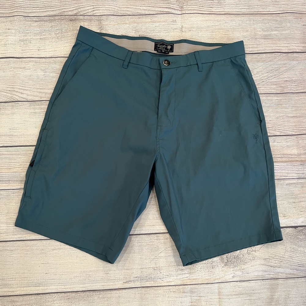 TRUNKS Blue Flat Front Shorts with Modern Fit/size 32